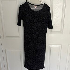 LuLaRoe Black Patterned Midi Dress